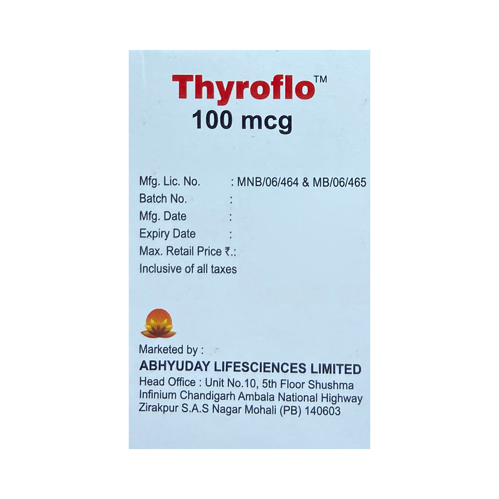 Thyroflo 100mcg Tablet - Image 3