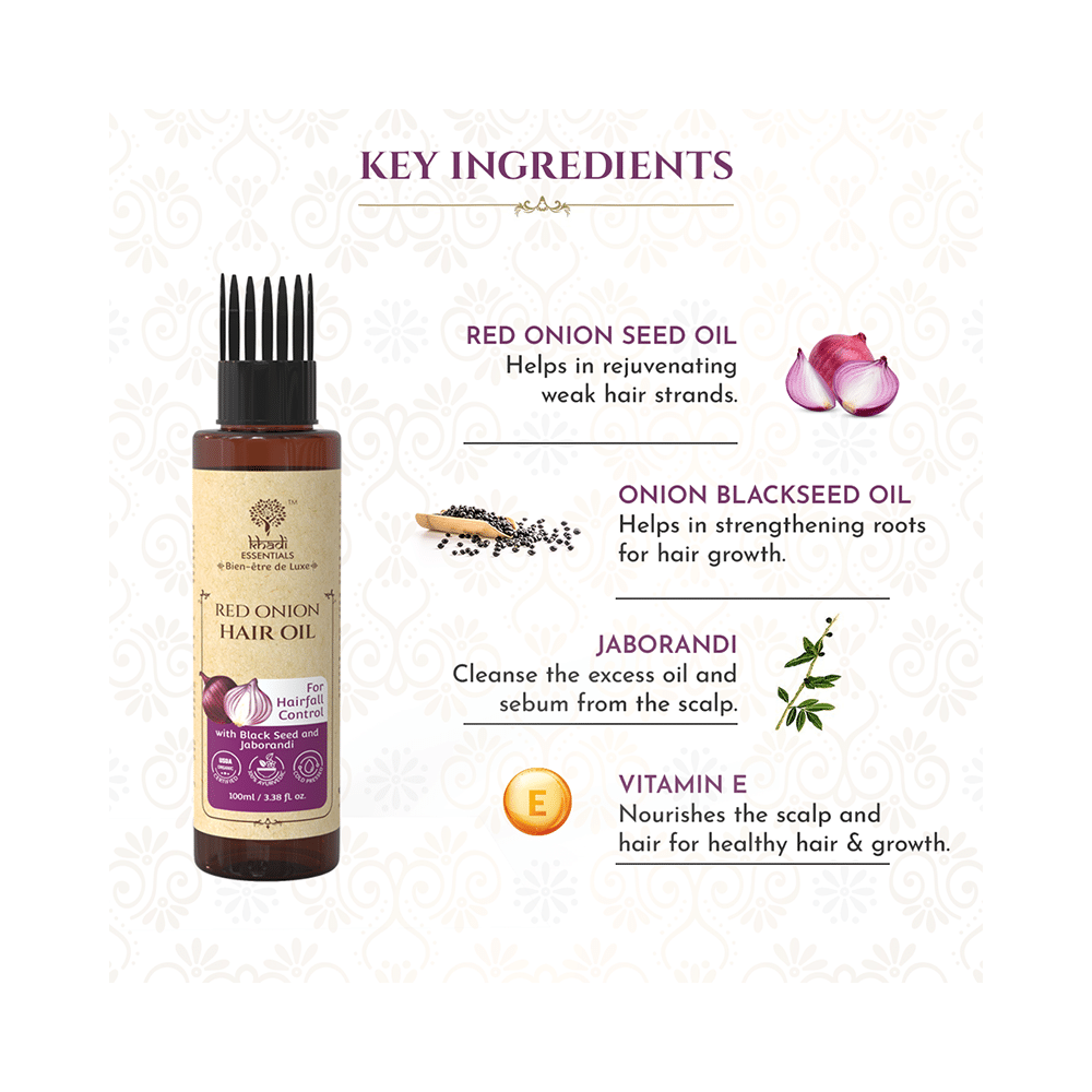 Khadi Essentials Red Onion Hair Oil - Image 5