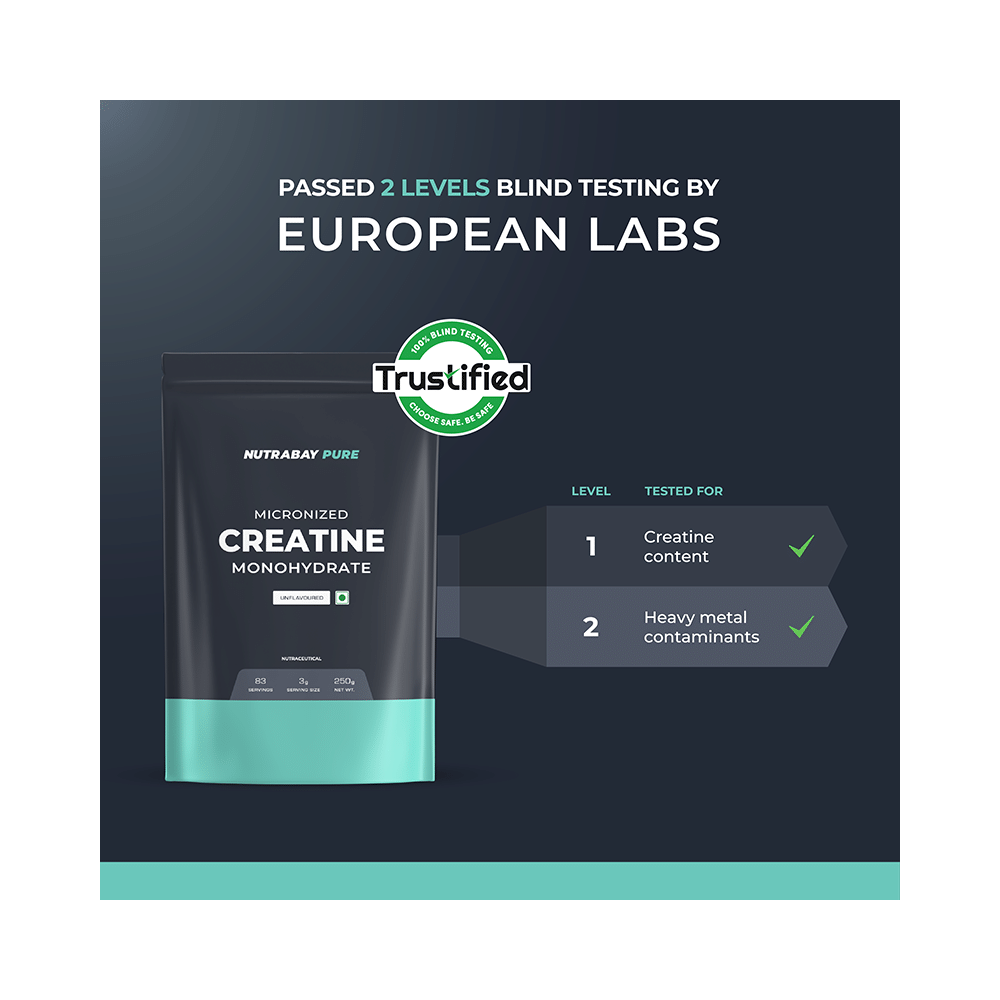 Nutrabay Creatine Monohydrate Amino Acid | Powder for Strength & Absorption | No Added Sugar | Unflavoured - Image 6