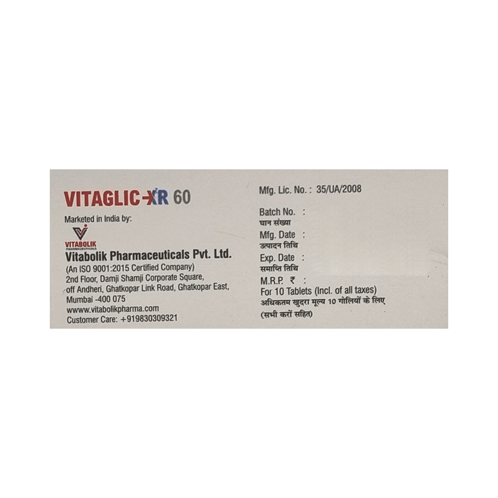Vitaglic XR 60 Tablet - Image 3