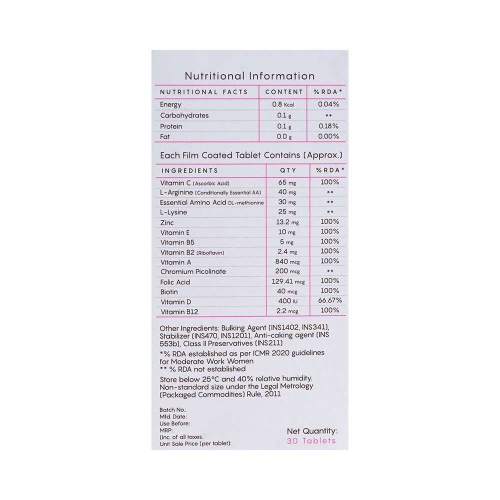 Veera Wellness VeeVital Hairfall Rescue Tablet (30 Each) - Image 2