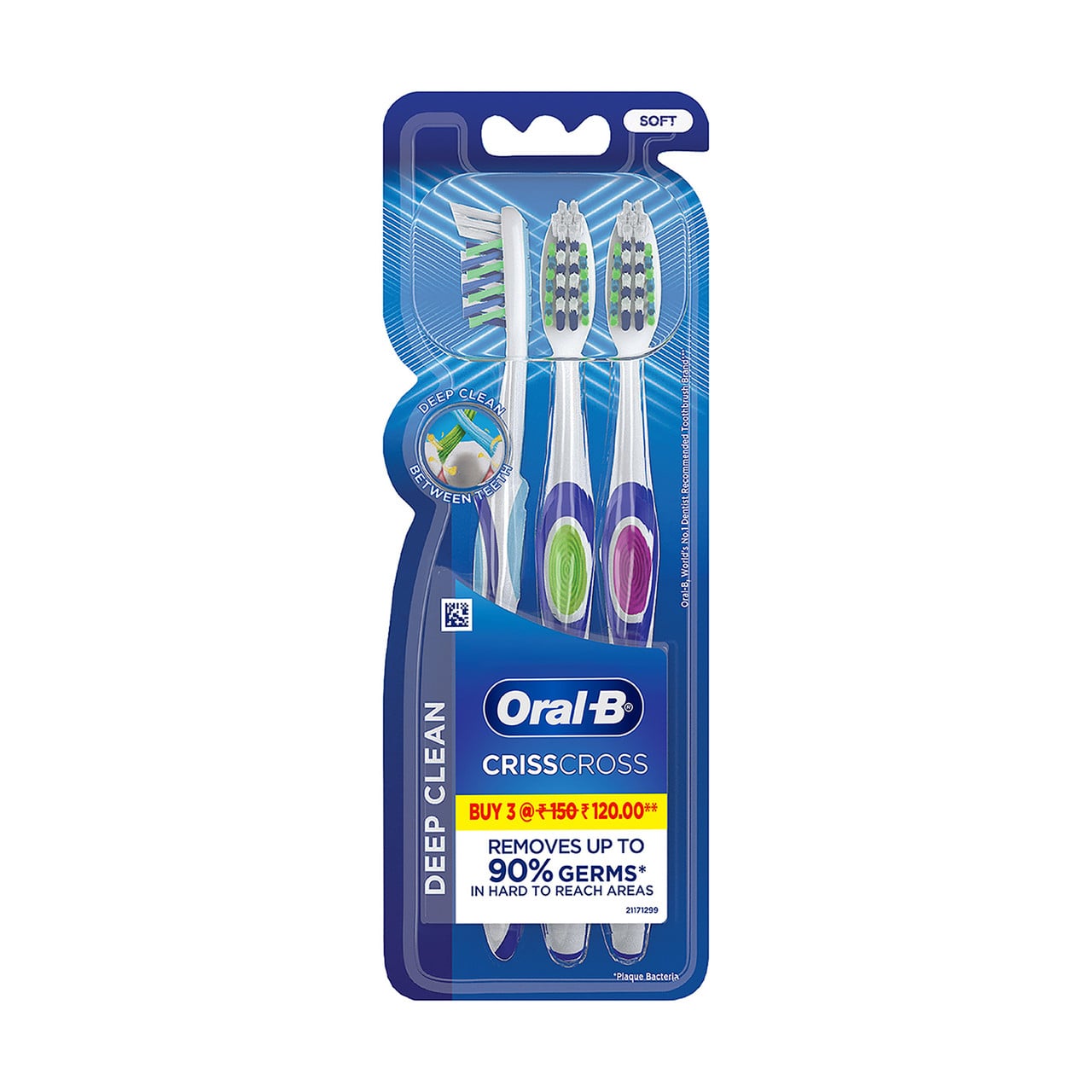 Oral B Criss Cross Deep Clean Soft Toothbrush - Image 1