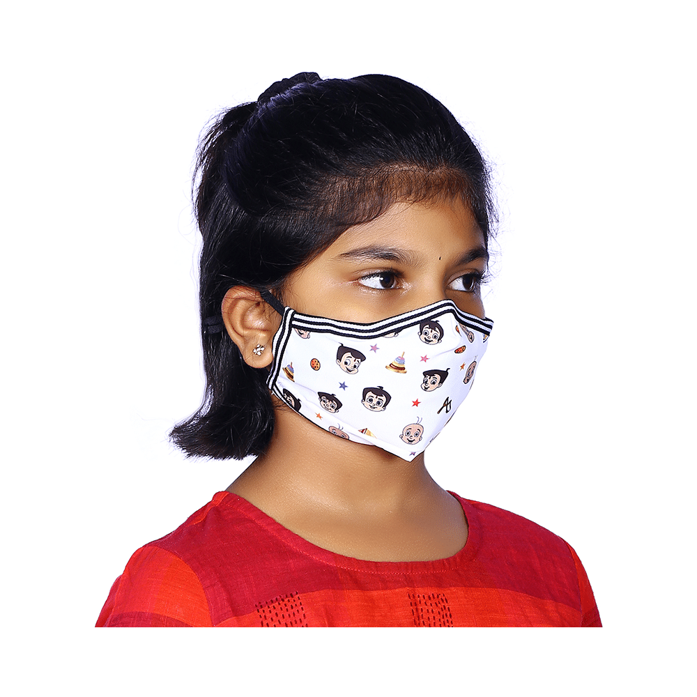 Vibe Chhota Bheem Premium Re-Usable Face Mask for Kids with 25 Filters Free Size Helicopter - Image 7