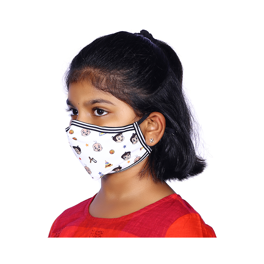 Vibe Chhota Bheem Premium Re-Usable Face Mask for Kids with 25 Filters Free Size Helicopter - Image 6