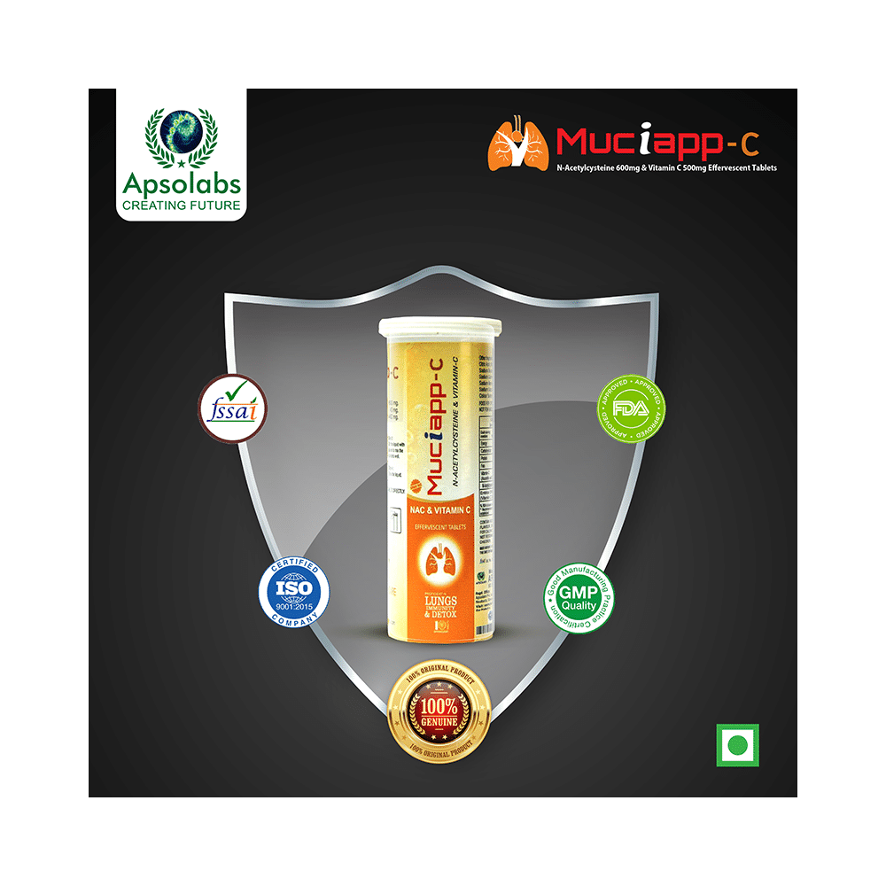 Muciapp -C with NAC & Vitamin-C for Lungs, Immunity & Detox | Effervescent Tablet - Image 7