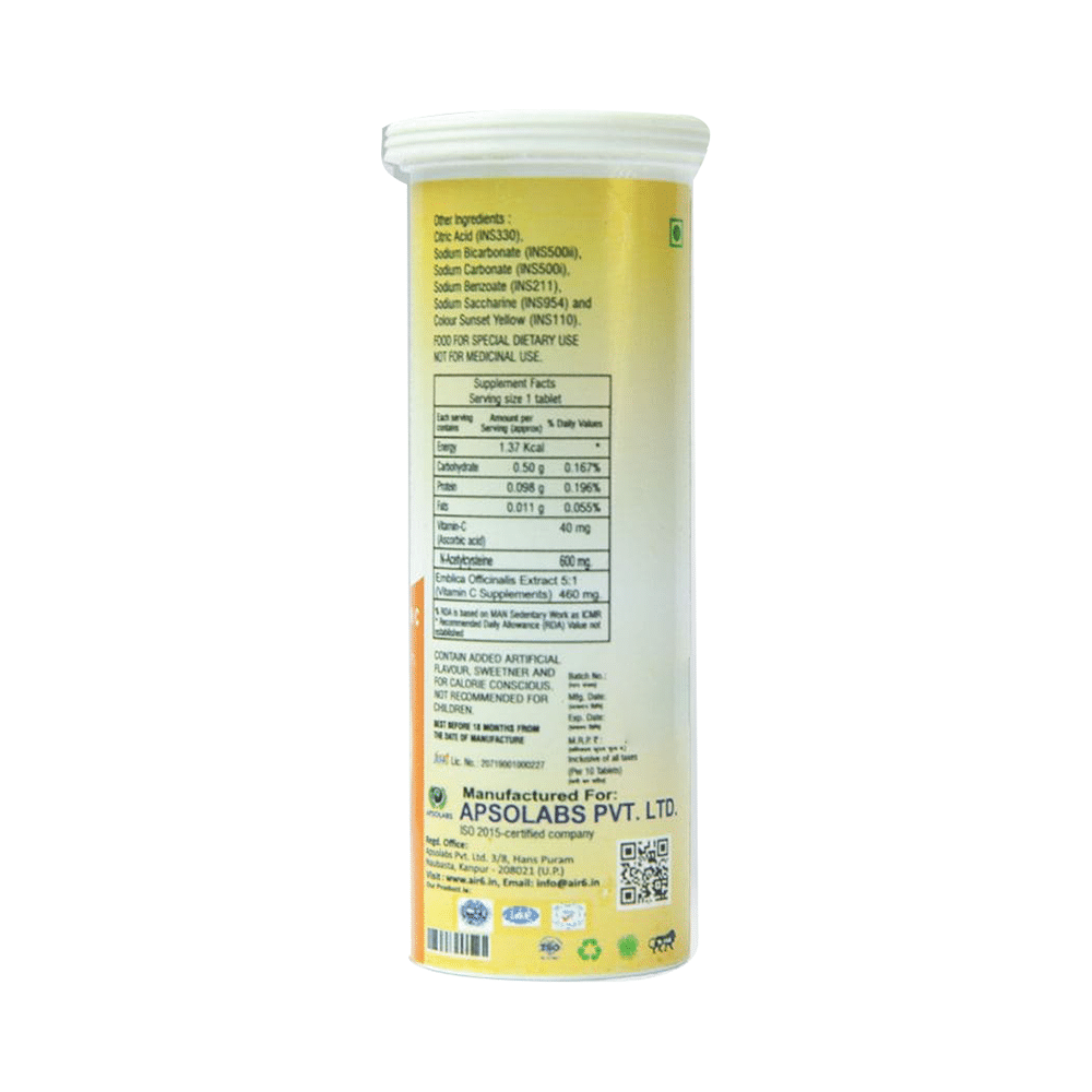 Muciapp -C with NAC & Vitamin-C for Lungs, Immunity & Detox | Effervescent Tablet - Image 2