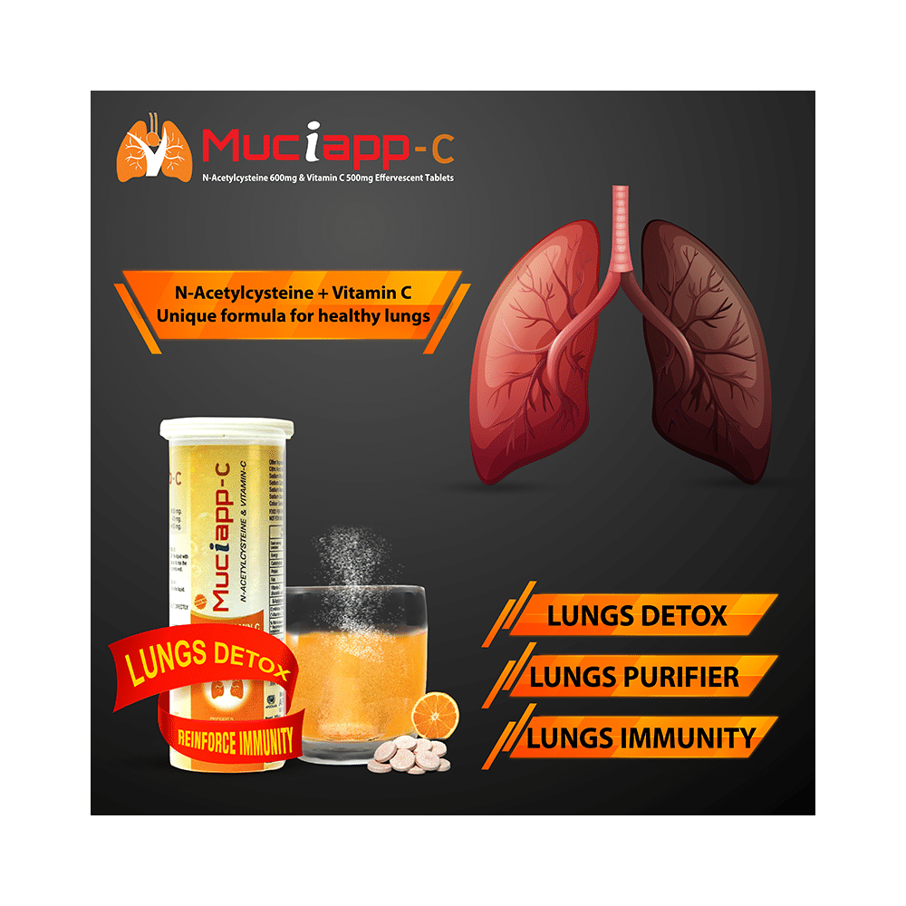Muciapp -C with NAC & Vitamin-C for Lungs, Immunity & Detox | Effervescent Tablet - Image 6