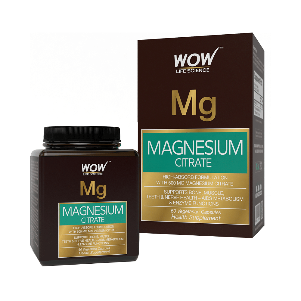 WOW Life Science Magnesium Citrate Vegetarian Capsules