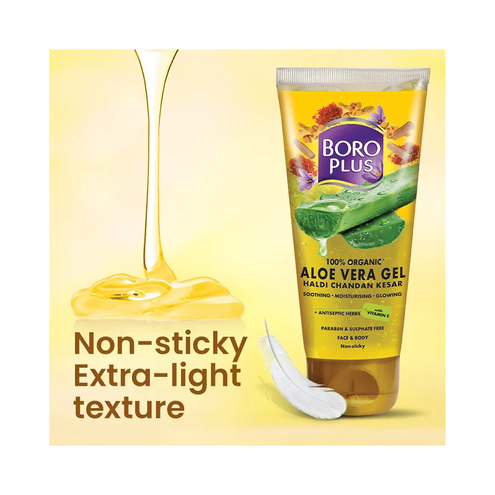 Boroplus Haldi Chandan Kesar 100% Organic Aloe Vera Gel with Vitamin E | Paraben & Sulphate-Free - Image 7