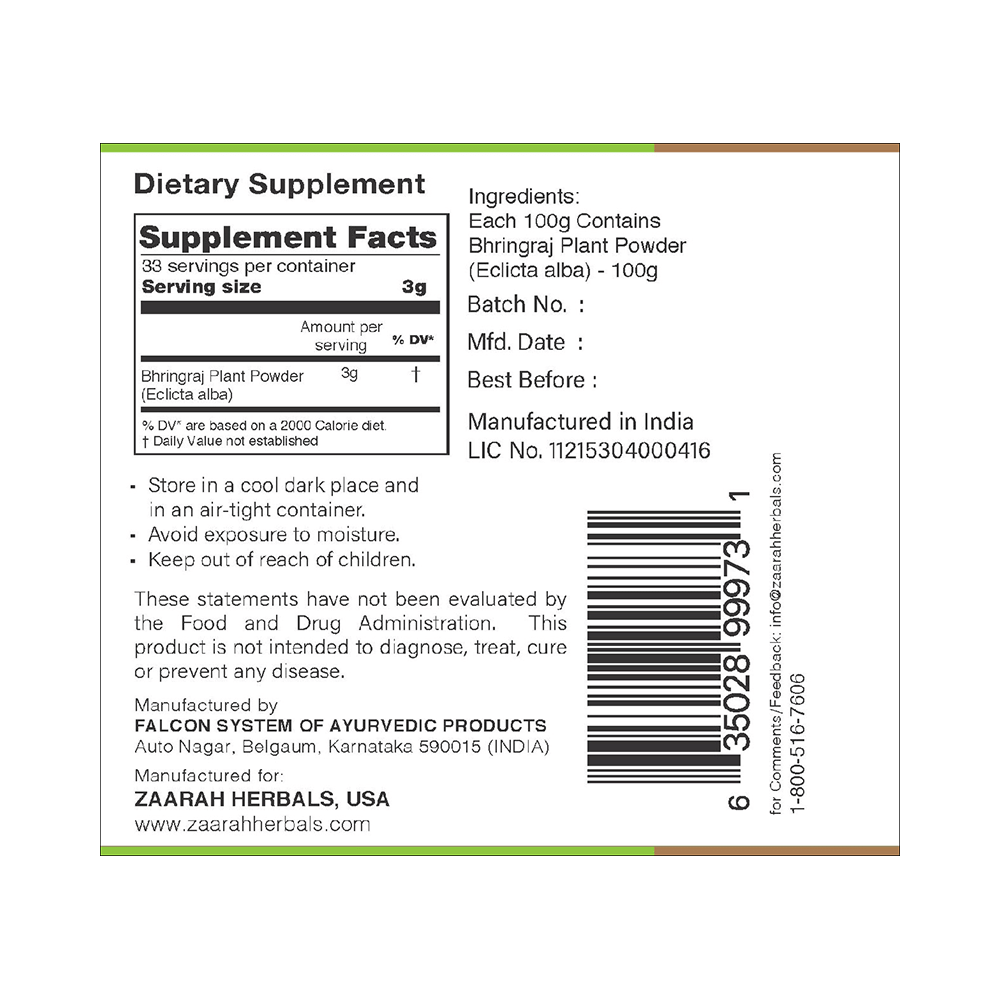 Zaarah Herbals Bhringraj Powder - Image 2
