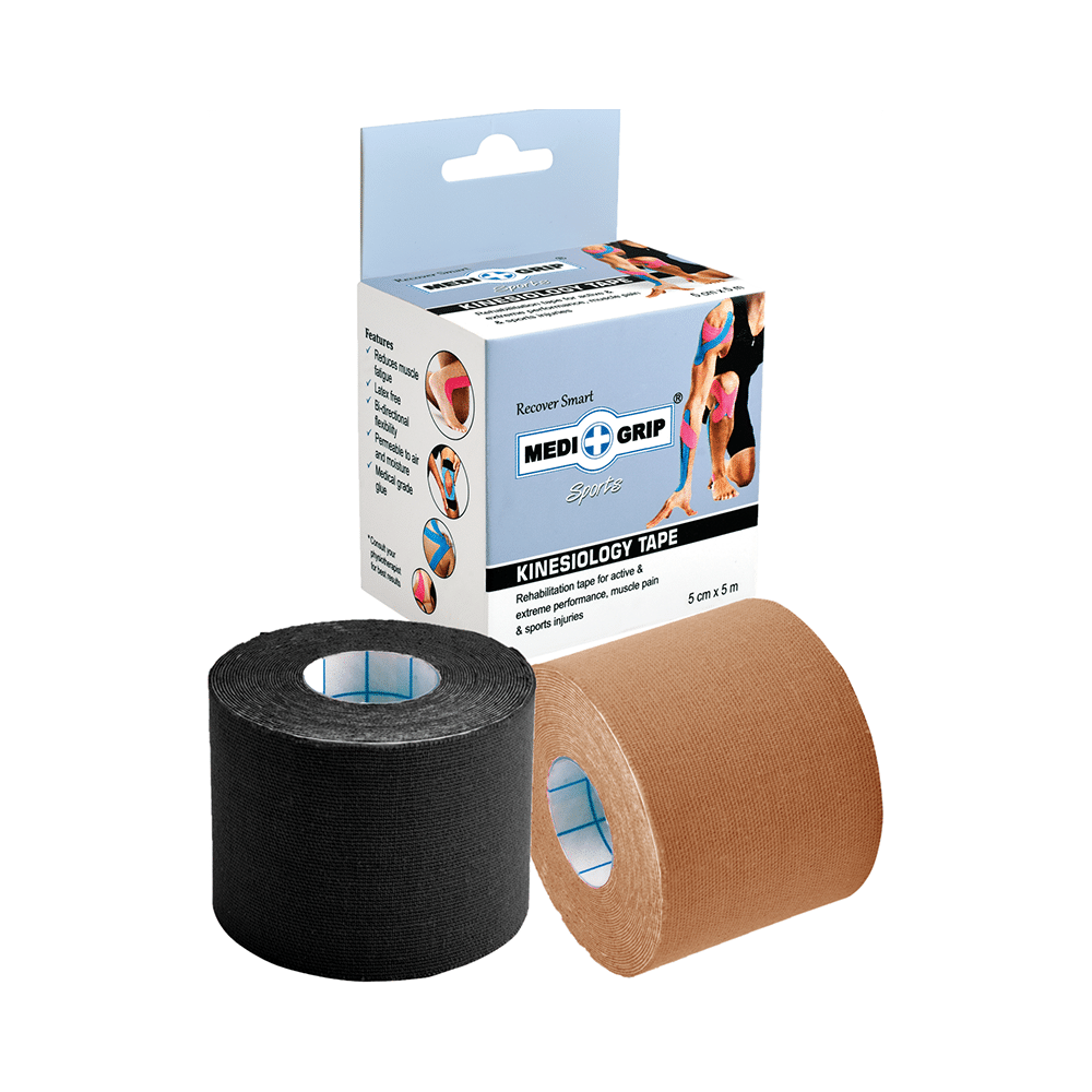 Medigrip Sports Kinesiology Tape 5cm x 5m Black & Brown