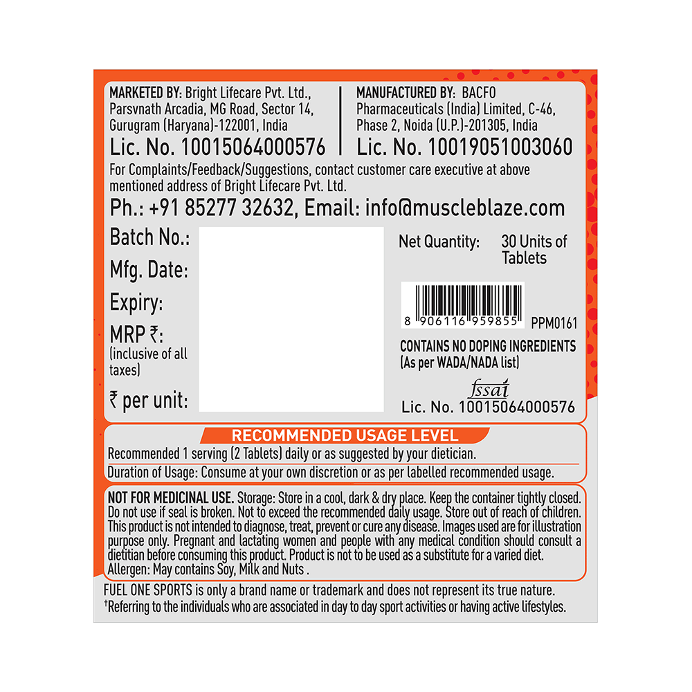 MuscleBlaze Fuel One Sports Multivitamin Tablet - Image 5