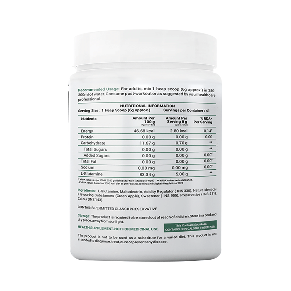 OneLife L-Glutamine Powder Green Apple - Image 3