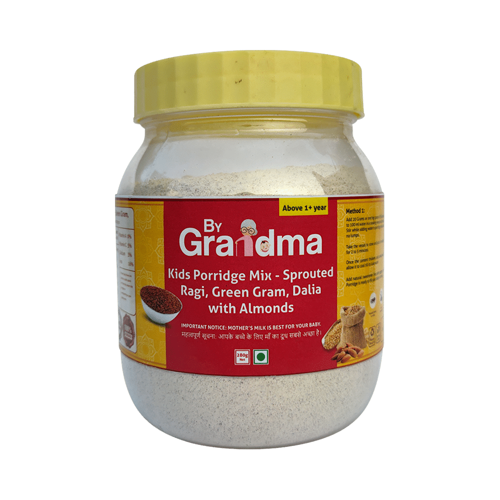 ByGrandma Kids Porridge Mix Above 1+Year Powder Sprouted Ragi, Green Gram, Dalia with Almonds - Image 1