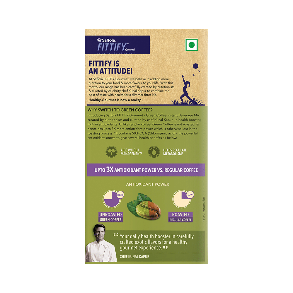 Saffola Fittify Green Coffee Decaf Instant Beverage Mix Sachet (2gm Each) Lemongrass Lavender - Image 4