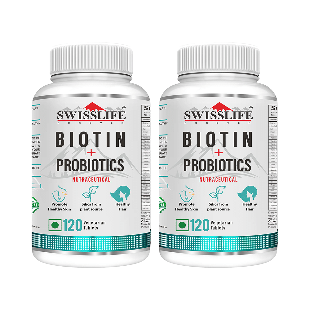 SWISSLIFE FOREVER Biotin + Probiotics Vegetarian Tablet (120 Each) - Image 1