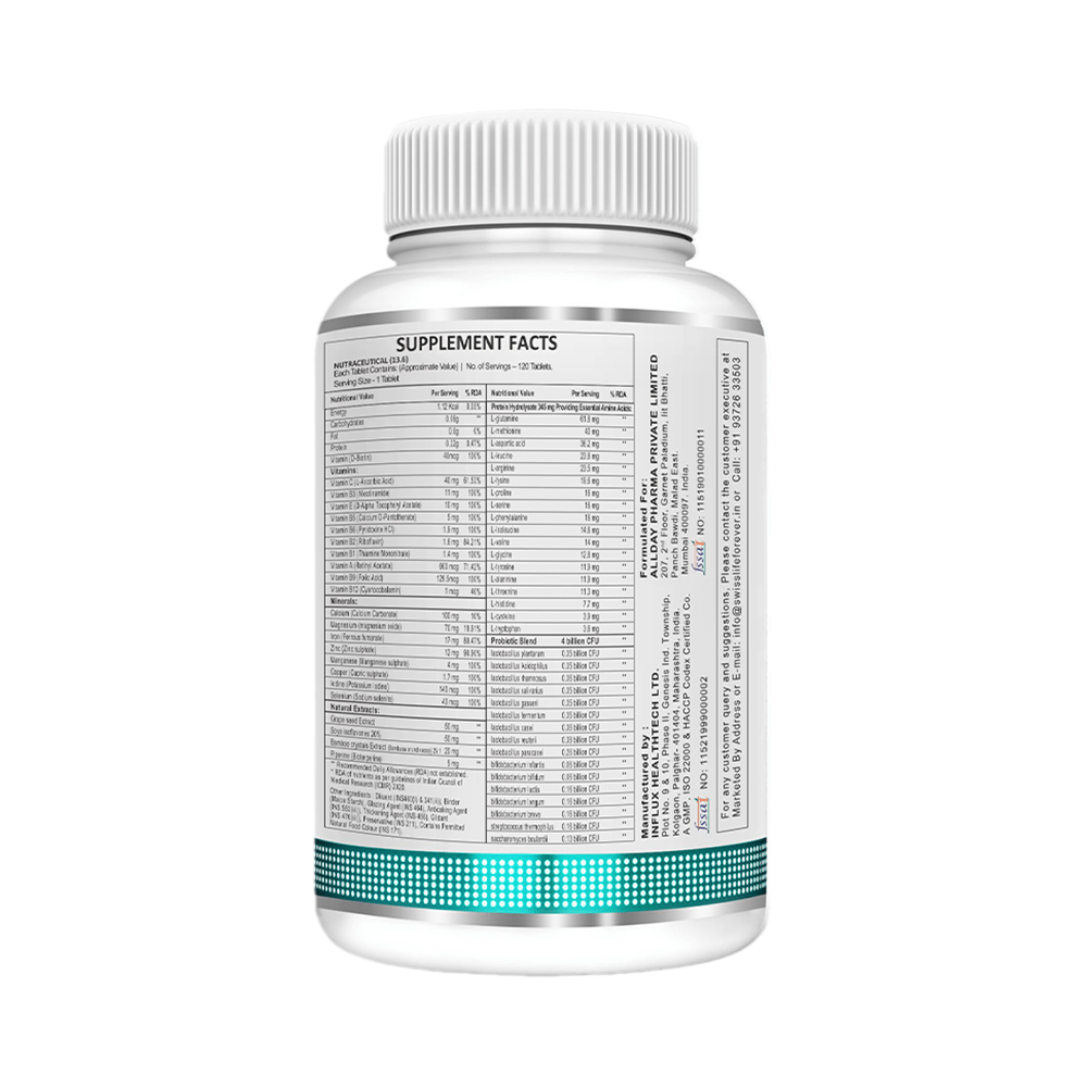 SWISSLIFE FOREVER Biotin + Probiotics Vegetarian Tablet (120 Each) - Image 2