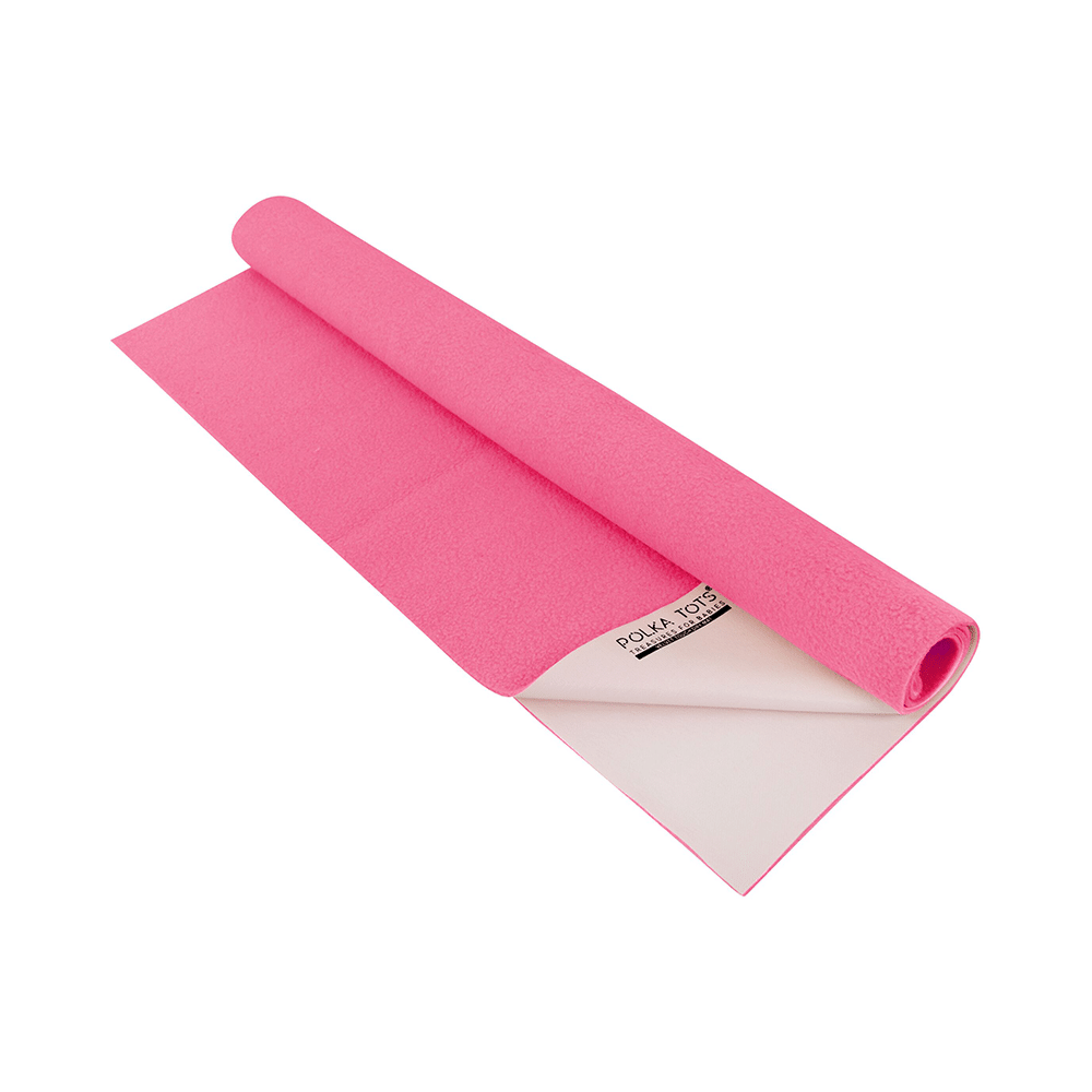 Polka Tots Waterproof & Reusable Dry Mat Bed Protector for New Born Baby Sheet Medium Pink - Image 3