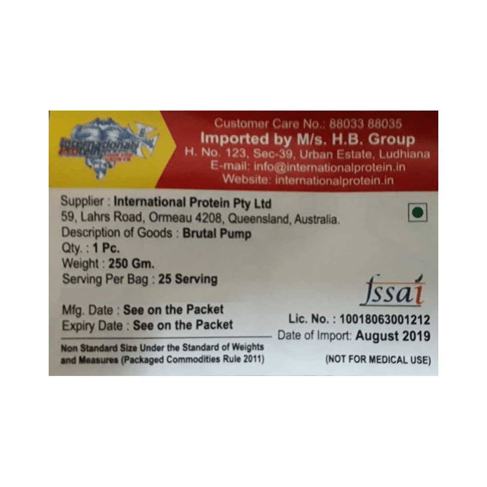 International Protein Brutal Pump Powder Honeydew Lemon - Image 2