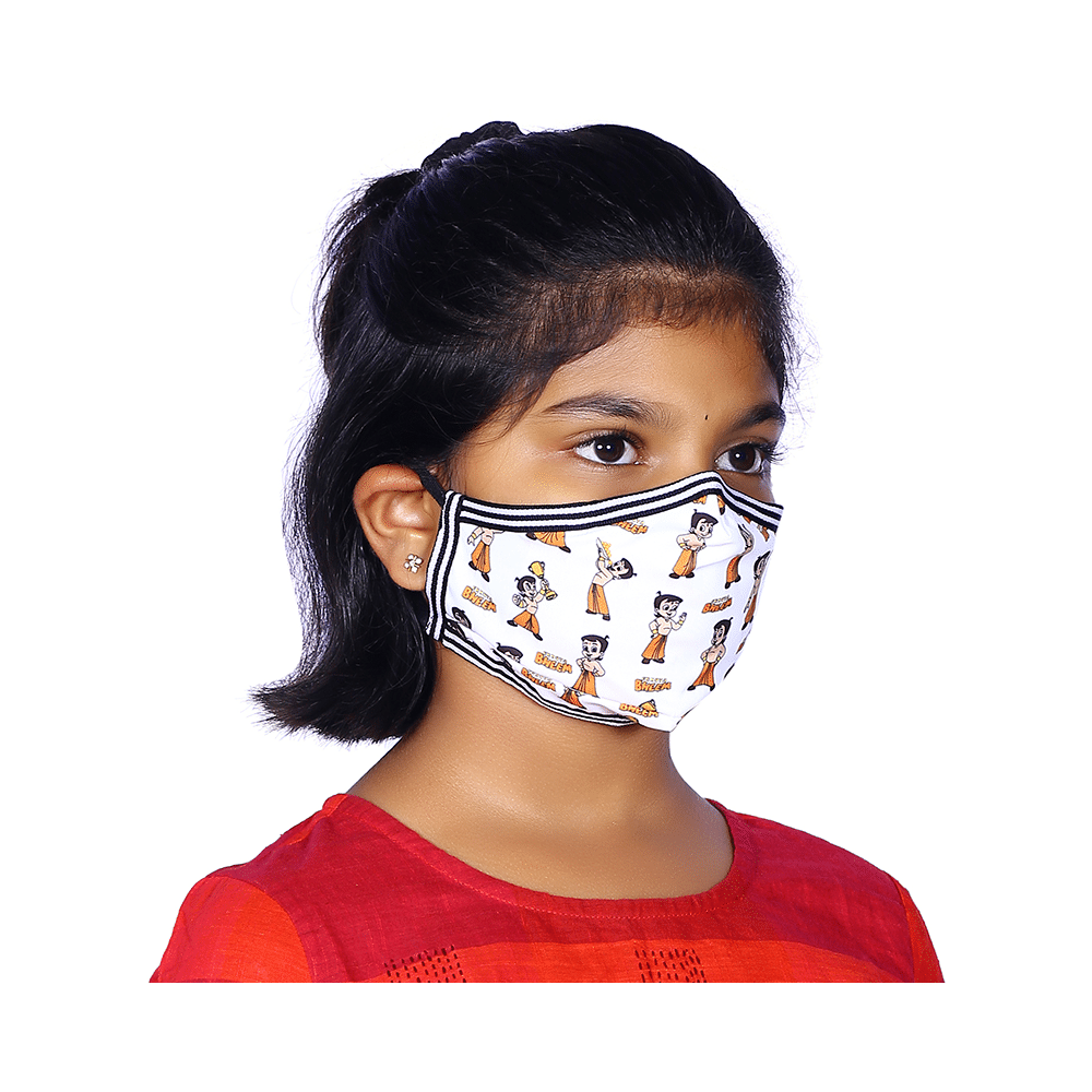 Vibe Chhota Bheem Premium Re-Usable Face Mask for Kids with 25 Filters Free Size Pose - Image 7