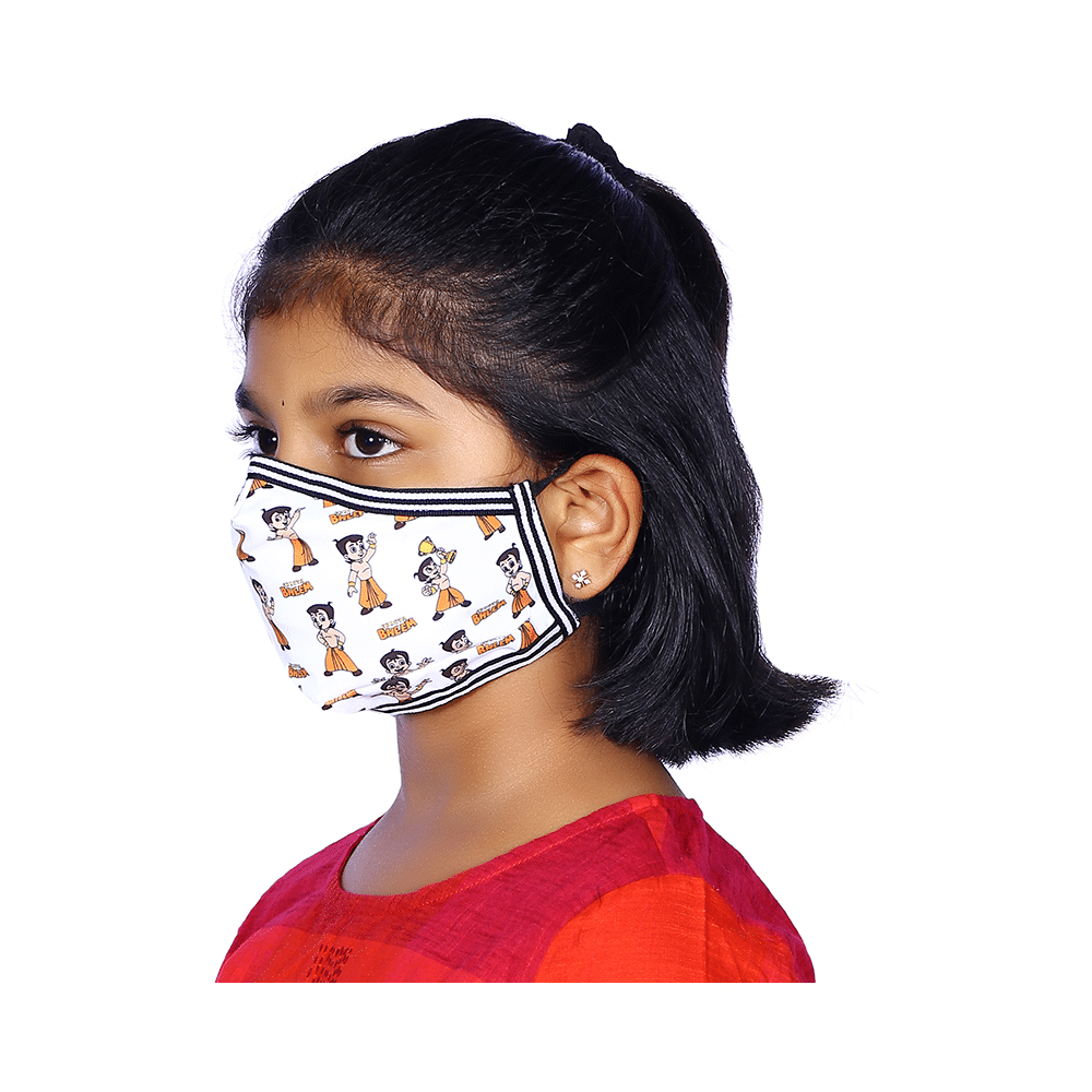 Vibe Chhota Bheem Premium Re-Usable Face Mask for Kids with 25 Filters Free Size Pose - Image 6