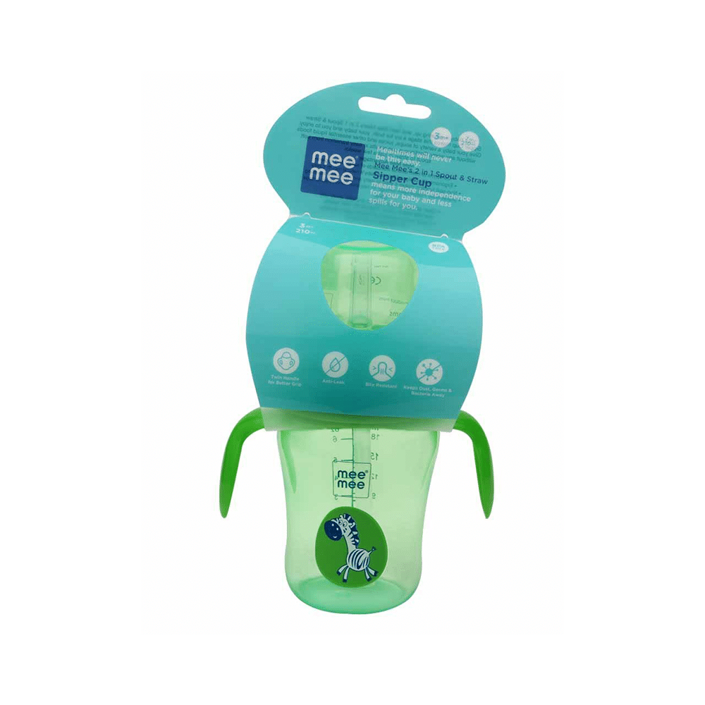Mee Mee 2 in 1 Spout and Straw Sipper Cup Green