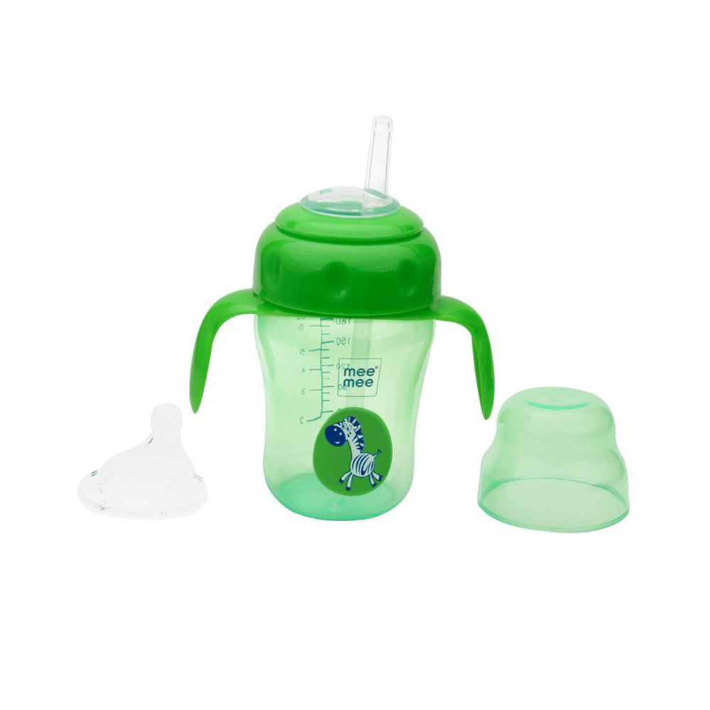 Mee Mee 2 in 1 Spout and Straw Sipper Cup Green - Image 2