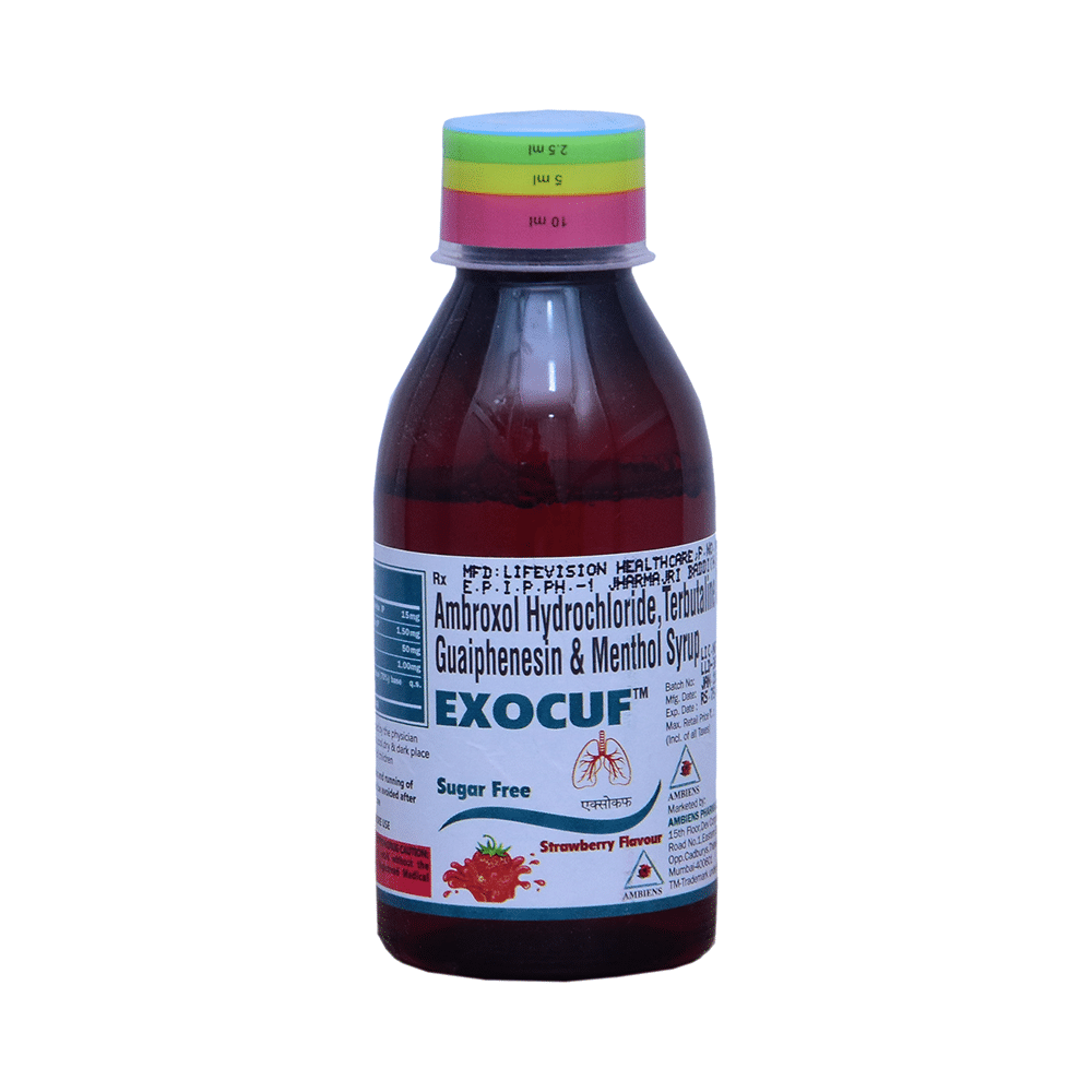 Exocuf Syrup Strawberry Sugar Free - Image 1