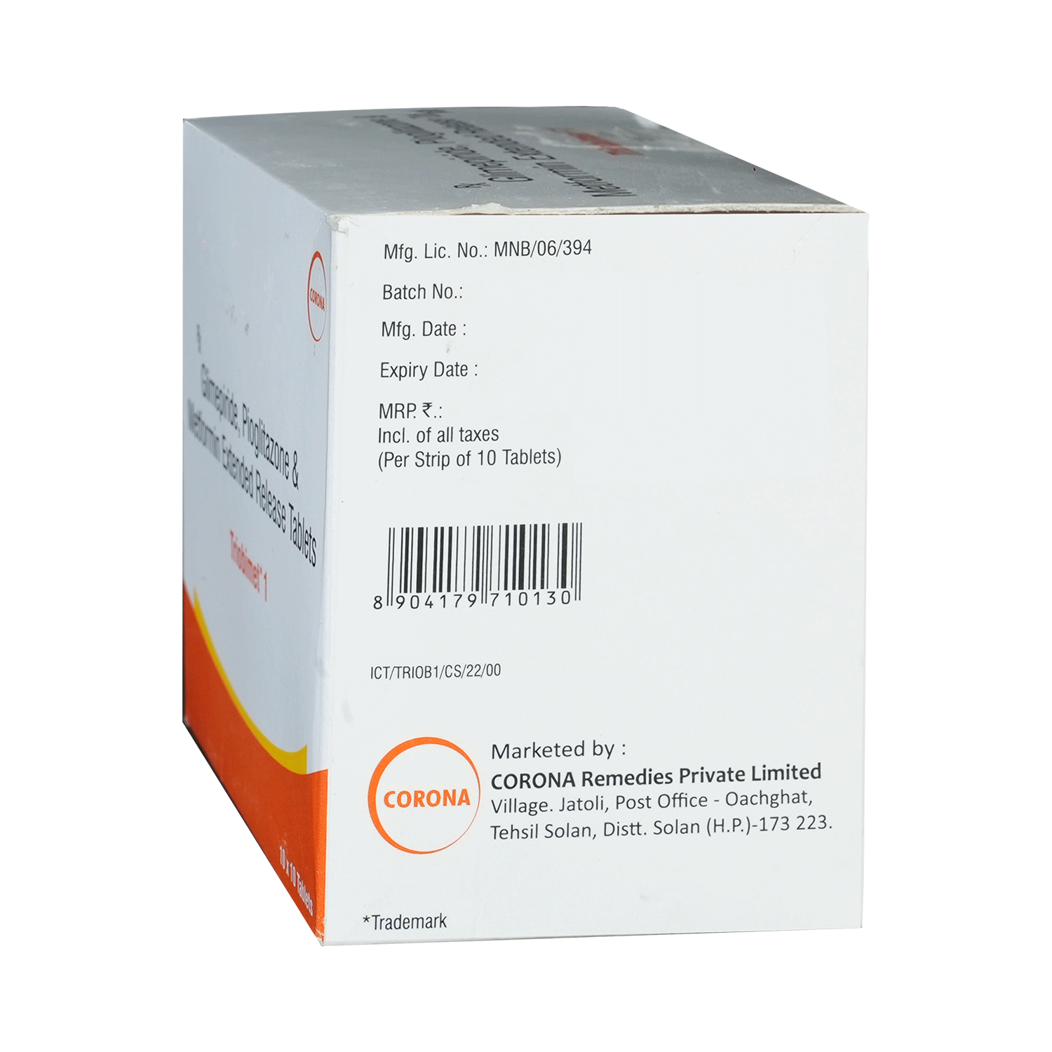 Triobimet 1mg/500mg/15mg Tablet ER - Image 4