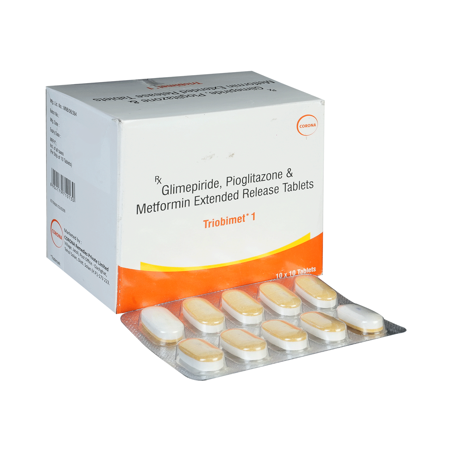 Triobimet 1mg/500mg/15mg Tablet ER