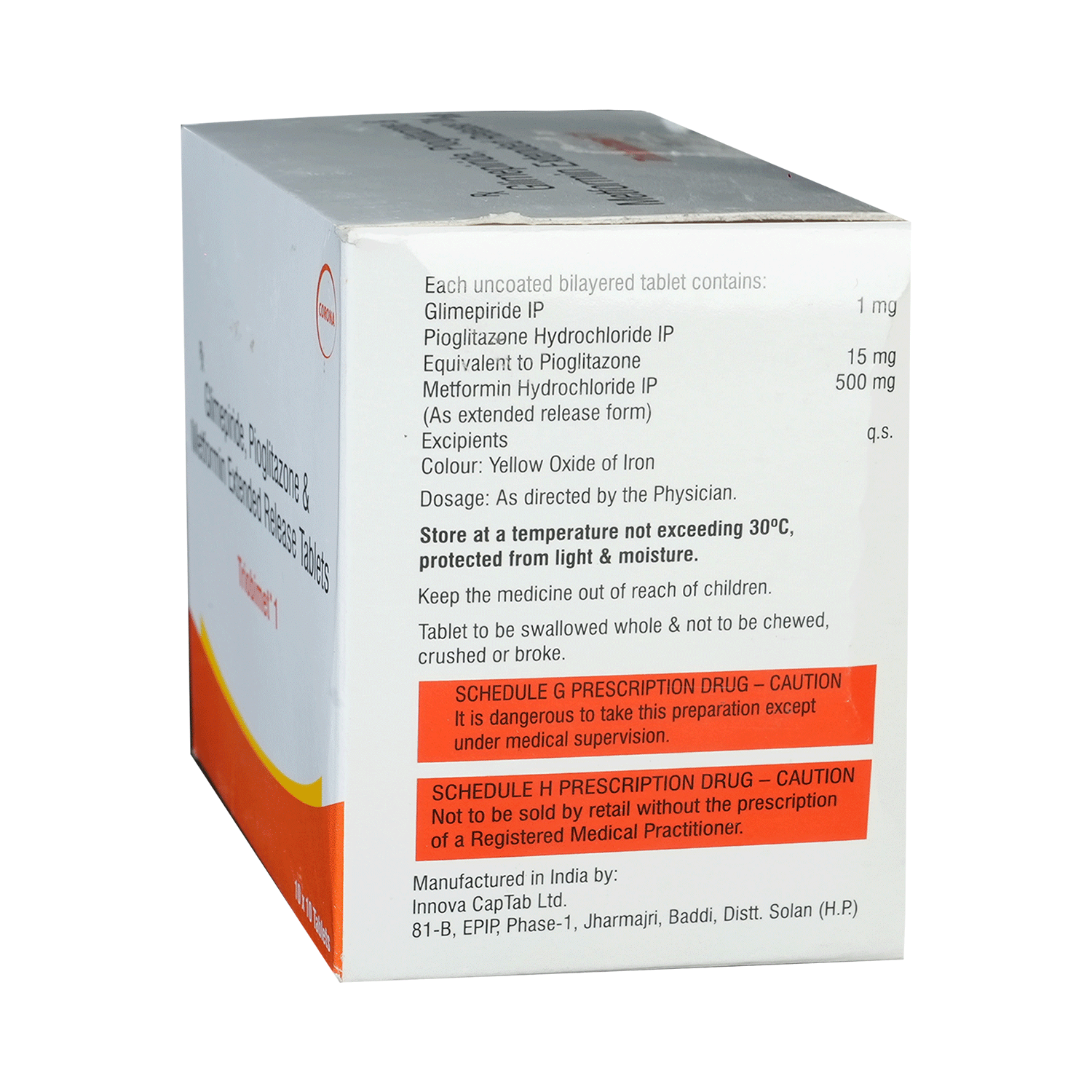 Triobimet 1mg/500mg/15mg Tablet ER - Image 3