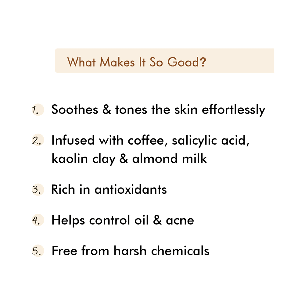 mCaffeine Cappuccino Naked & Raw Coffee Face Mask | For Normal to Oily Skin - Image 4