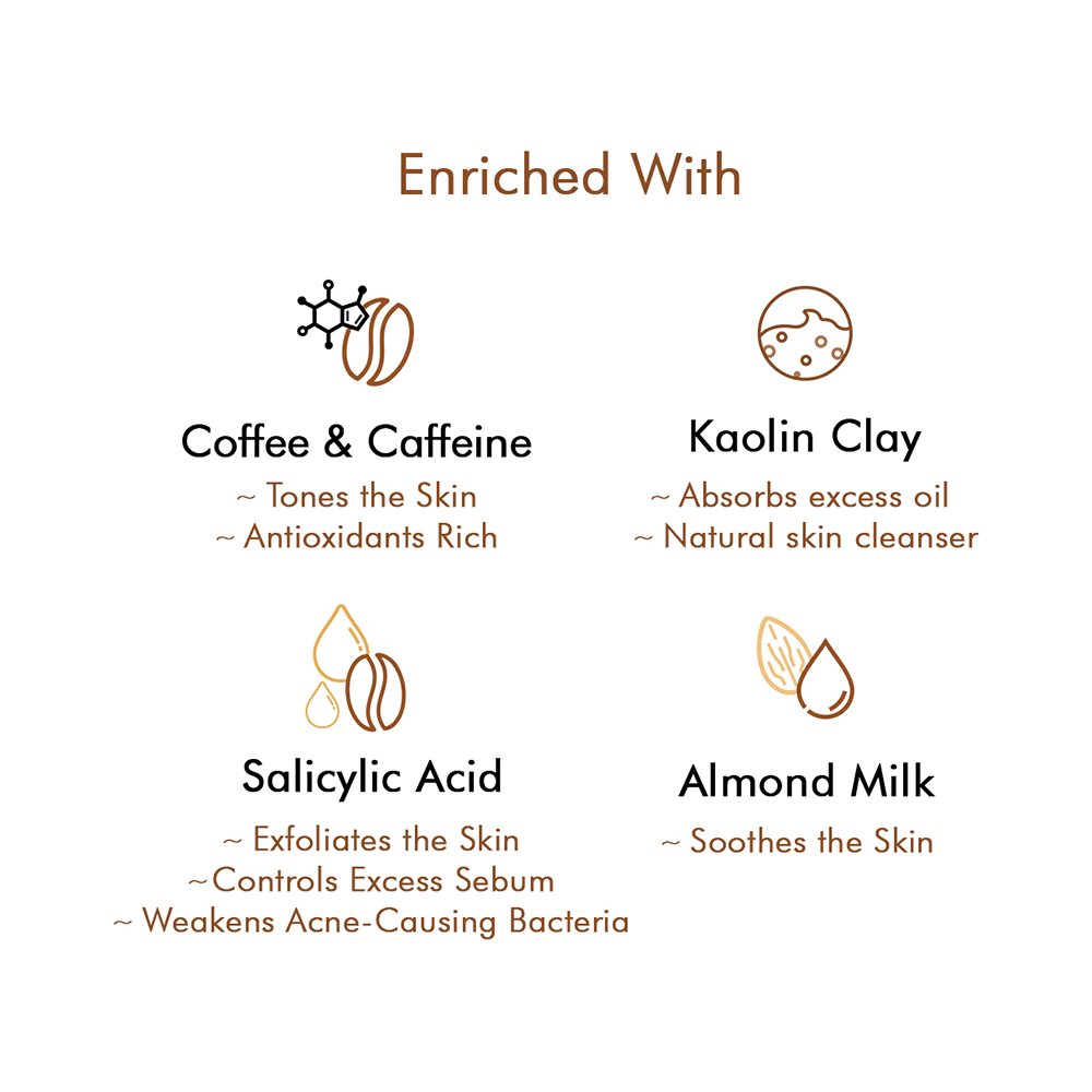 mCaffeine Cappuccino Naked & Raw Coffee Face Mask | For Normal to Oily Skin - Image 3
