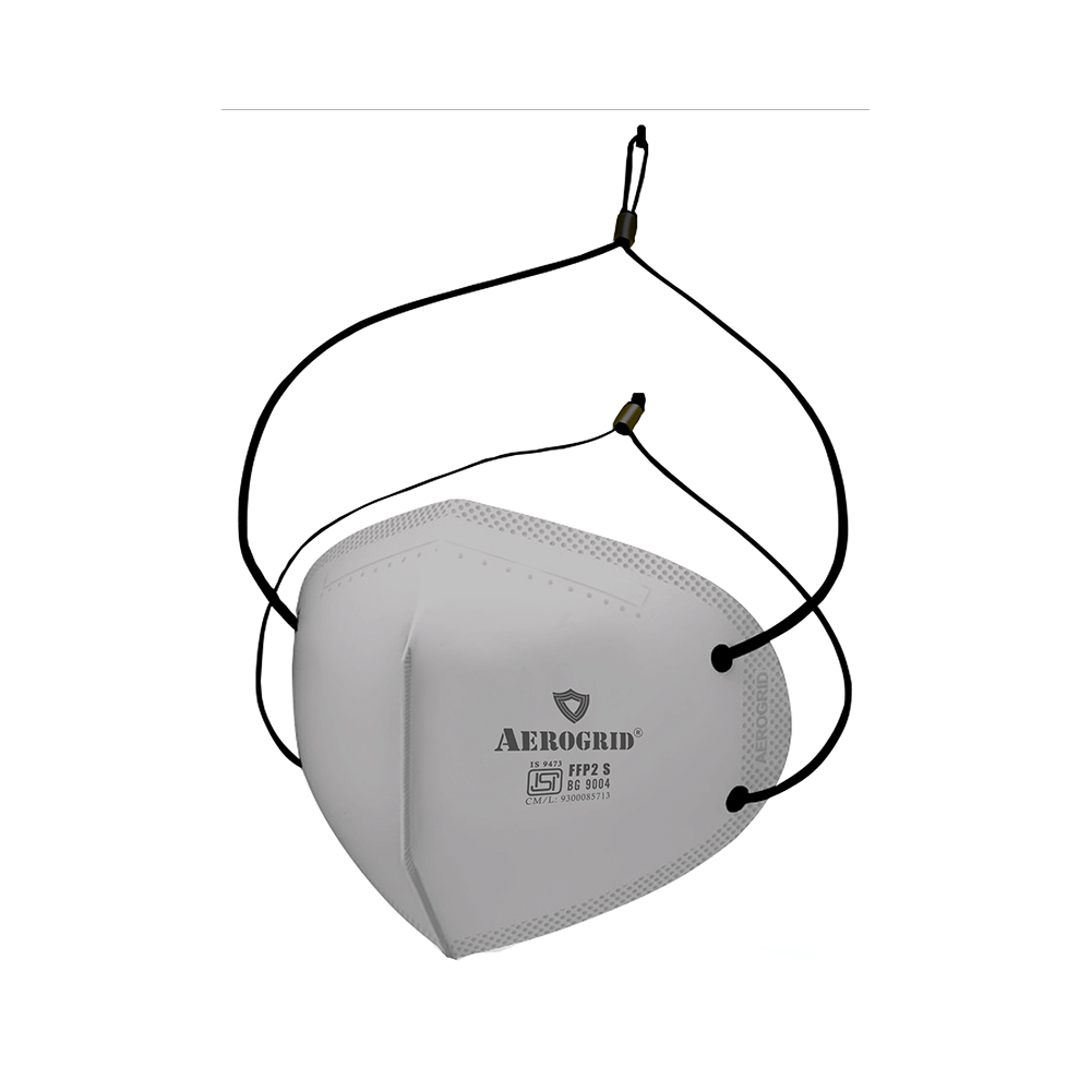 Aerogrid FFP2 6 Layer BIS Certified Premium N95 Mask Grey with Adjustable Black Head Loop - Image 1