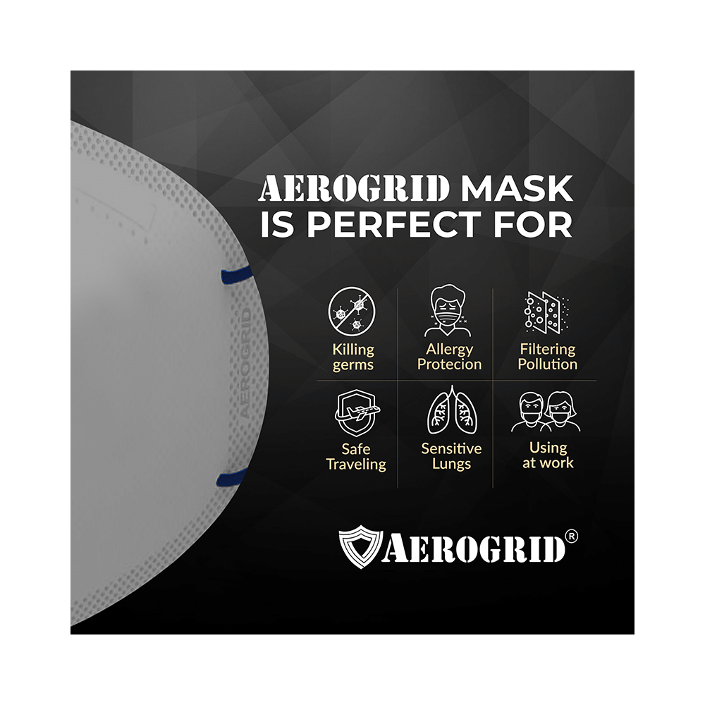 Aerogrid FFP2 6 Layer BIS Certified Premium N95 Mask Grey with Adjustable Black Head Loop - Image 5