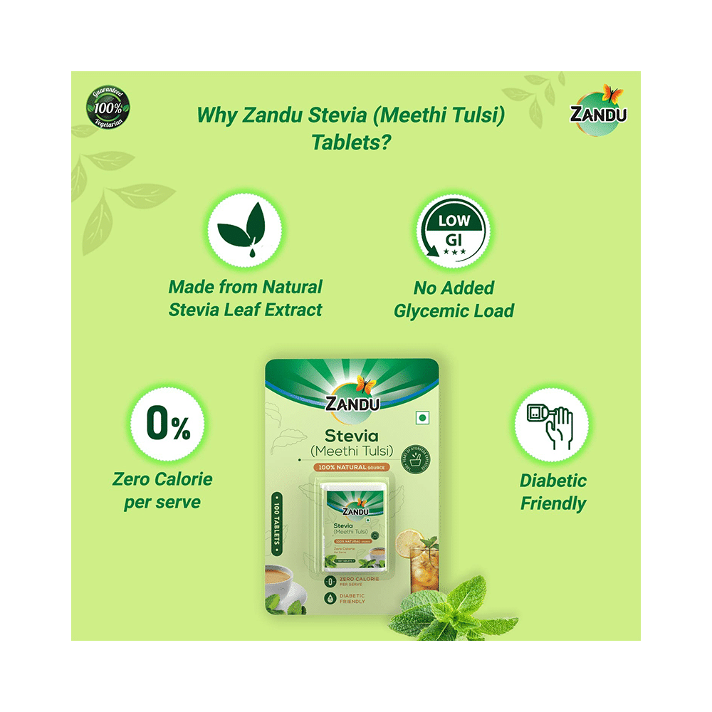 Zandu Stevia (Meethi Tulsi) Tablet - Image 3