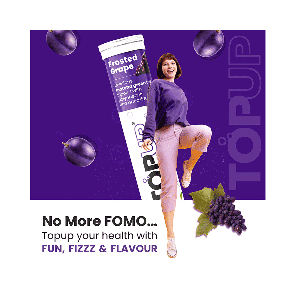 TopUp Delicious Matcha Green Tea Effervescent Tablet (20 Each) Frosted Grape - Image 8