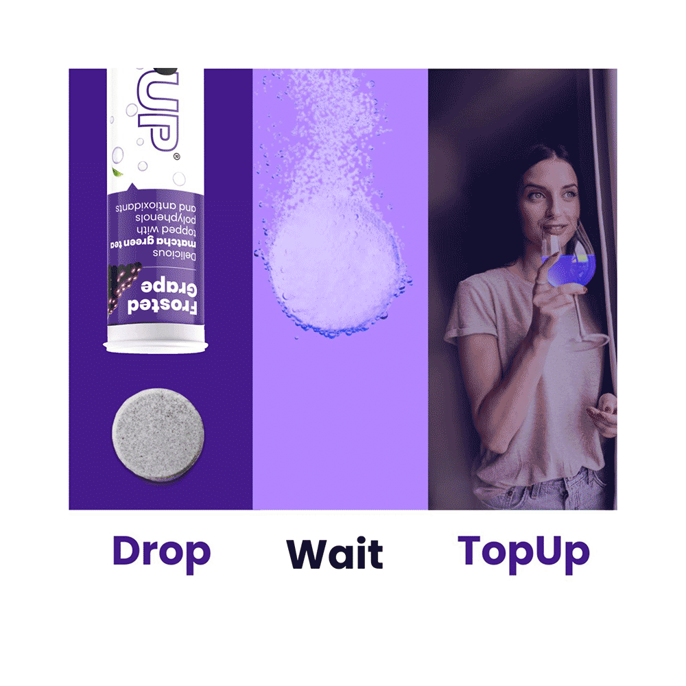 TopUp Delicious Matcha Green Tea Effervescent Tablet (20 Each) Frosted Grape - Image 9