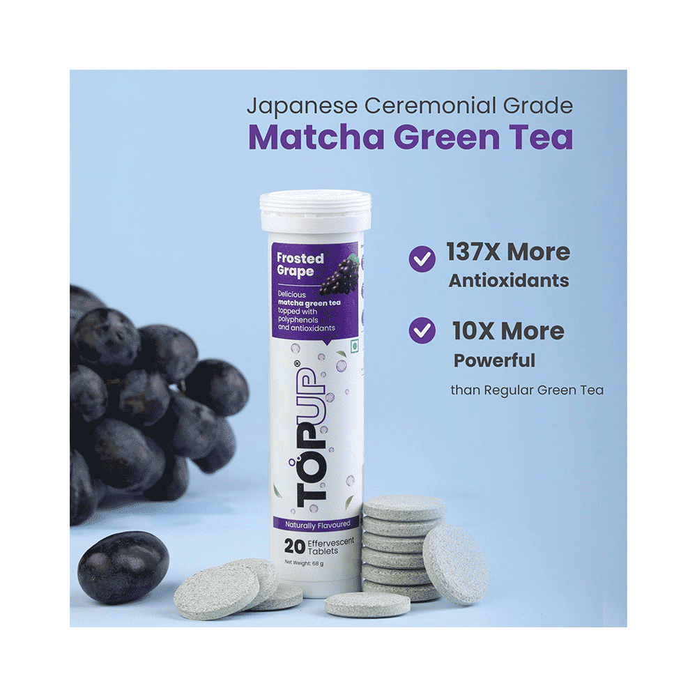 TopUp Delicious Matcha Green Tea Effervescent Tablet (20 Each) Frosted Grape - Image 3