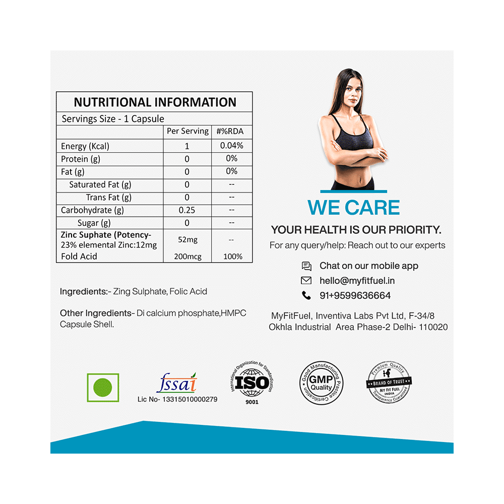 MyFitFuel Zinc + Folic Acid Capsule - Image 6