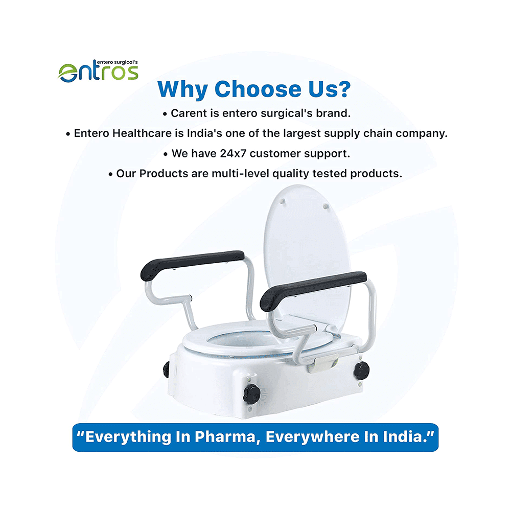 Entros SC7060H Premium Adjustable Commode Toilet Seat Raiser Elveator with Lift Padded Armests - Image 6