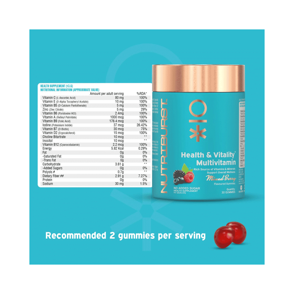 Nutriburst Health & Vitality Multivitamin Mixed Berry - Image 9