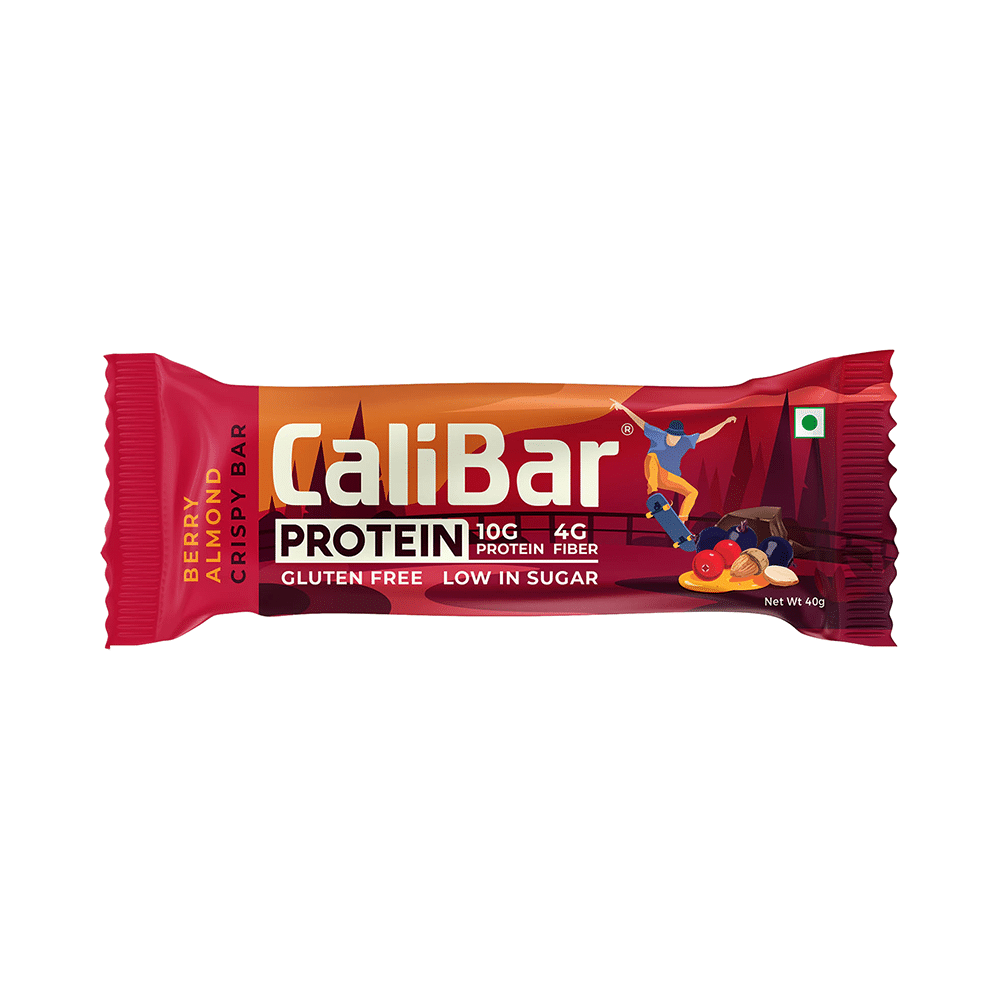 CaliBar Protein Crispy Bar (40gm Each) Berry Almond - Image 3