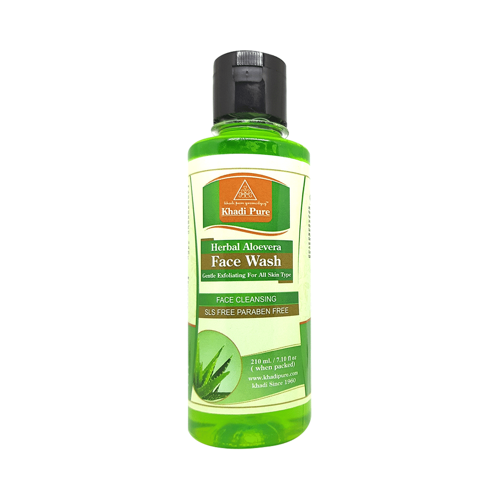 Khadi Pure Herbal Aloe Vera Face Wash SLS-Paraben Free - Image 1