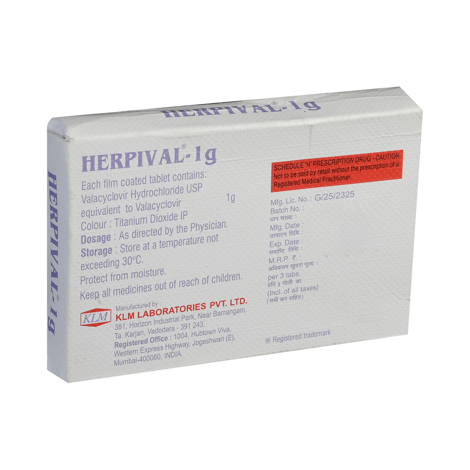 Herpival 1000mg Tablet - Image 3