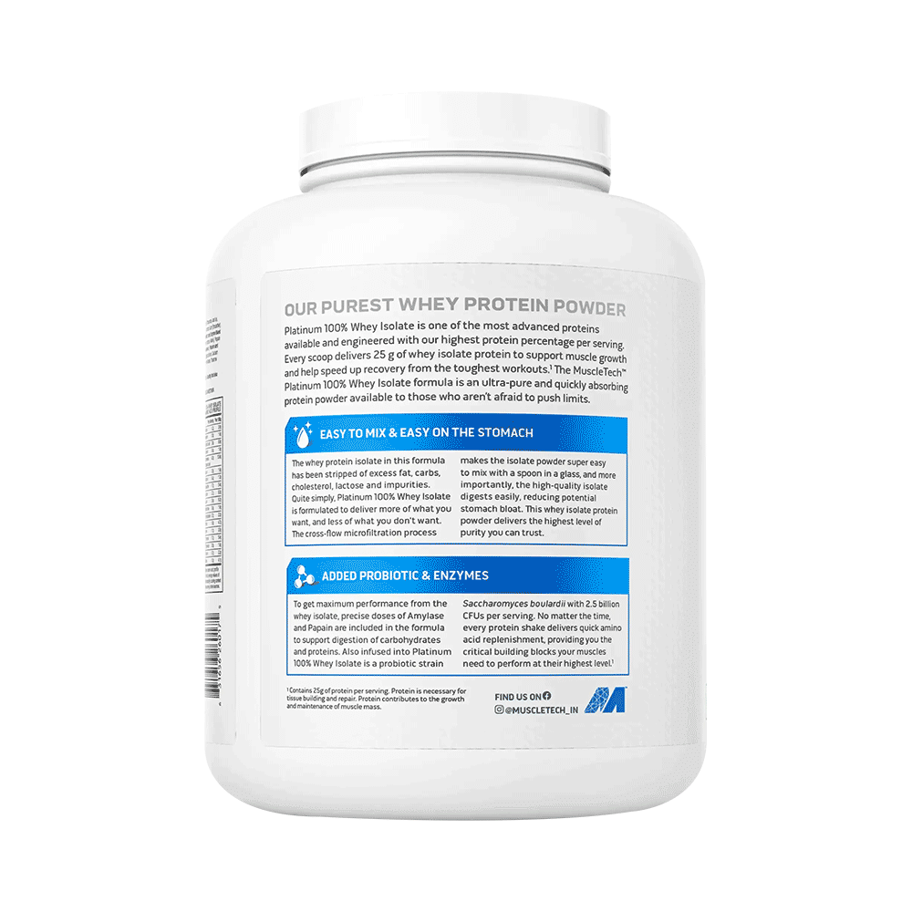 Muscletech Platinum 100% Whey Isolate Milk Chocolate Gluten Free - Image 3