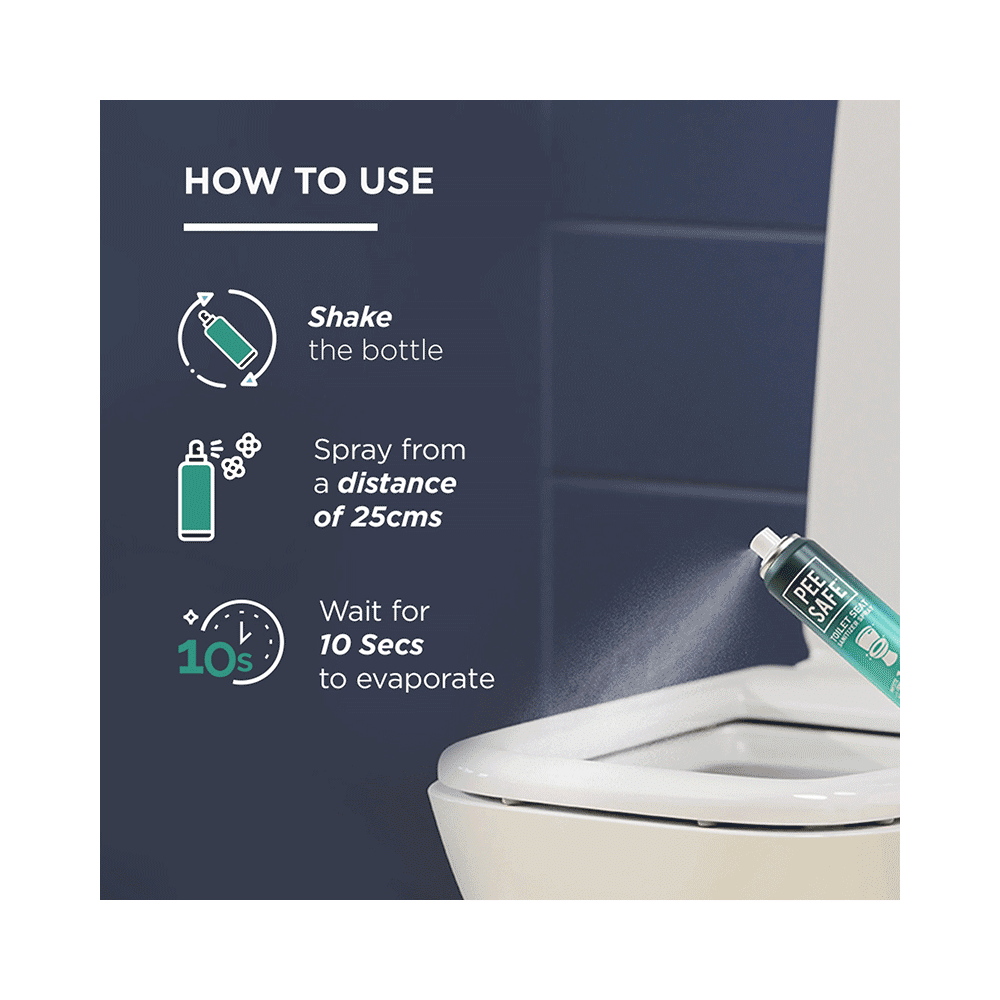 Pee Safe Toilet Seat Sanitizer Spray Mint - Image 6