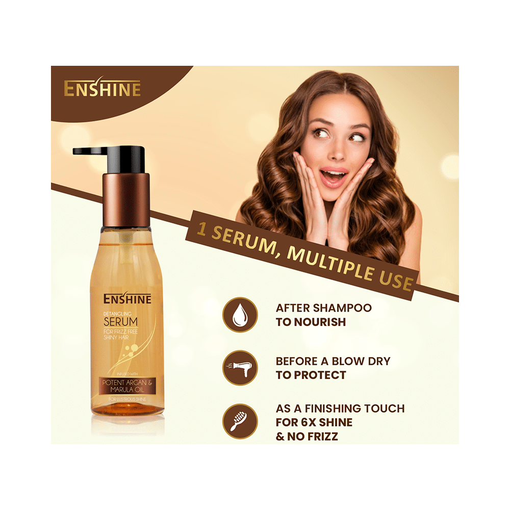 Enshine Detangling Serum Infused with Argan & Marula Oil for Frizz Free Shiny Hair - Image 7
