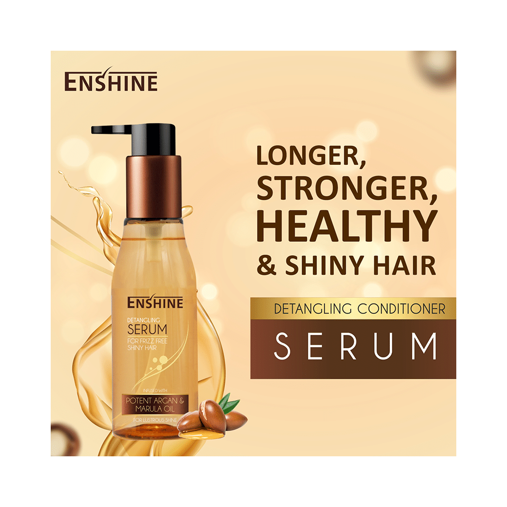 Enshine Detangling Serum Infused with Argan & Marula Oil for Frizz Free Shiny Hair - Image 3