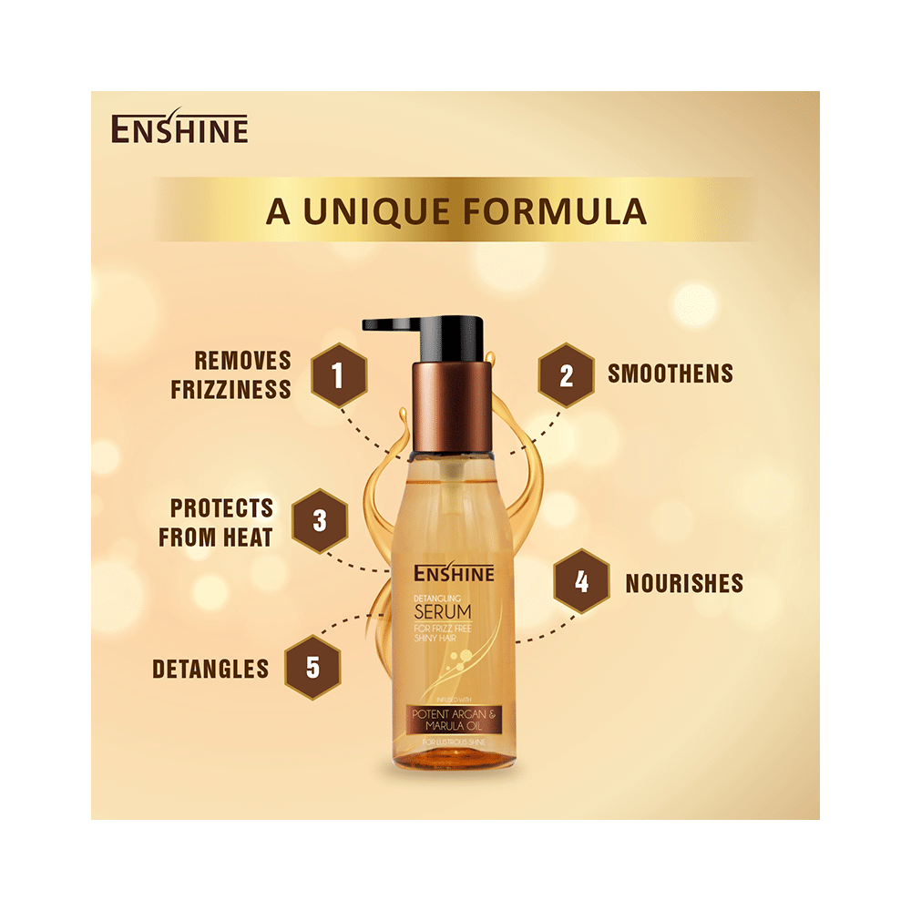 Enshine Detangling Serum Infused with Argan & Marula Oil for Frizz Free Shiny Hair - Image 4